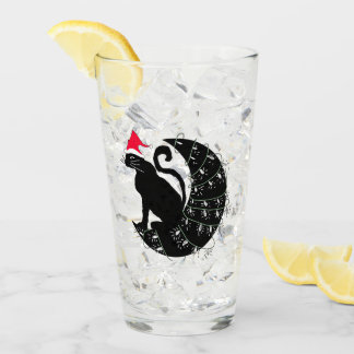 kerstkat op de maan Drink glas