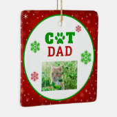 Kerstkat Papa Paw Print Snowflake Keramisch Ornament (Rechts)