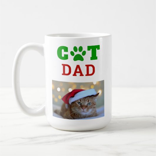 Kerstkat Papa Paw Print Snowflake Koffiemok (Links)