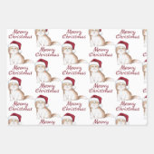 kerstkat-patroon inpakpapier vel (Voorkant)