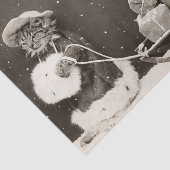 kerstkat Pulling a Sled of Cadeaus Tissuepapier (Detail)