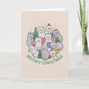 Kerstkat Pun: Meowy Kerstmis Kaart