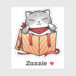 Kerstkat Purrfect Cadeaus Sticker