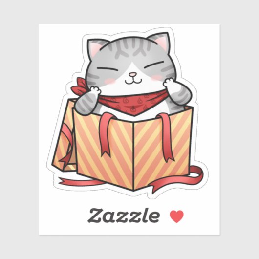 Kerstkat Purrfect Cadeaus Sticker (Vel)