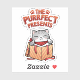 Kerstkat Purrfect Cadeaus Sticker