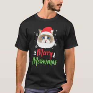 Kerstkat Ragdoll Zalig Meowmas T-shirt