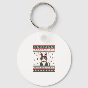 Kerstkat Rendier Verschrikkelijke Kerst Sweater T- Sleutelhanger