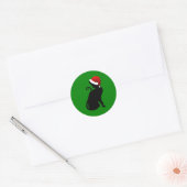 Kerstkat Ronde Sticker (Envelop)