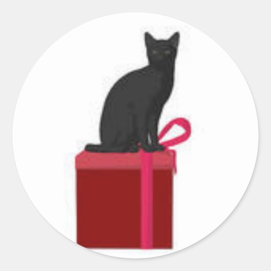 kerstKat Ronde Sticker (Voorkant)