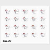 Kerstkat Ronde Sticker (Vel)