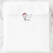 Kerstkat Ronde Sticker (Tas)
