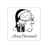 kerstkat 	rubberstempel (Afrduk)