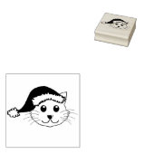 kerstkat 	rubberstempel (Gestempeld)