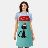 Kerstkat Santa Hat Ho Holiday Schort (Gedragen)