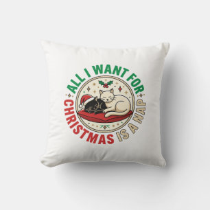 Kerstkat Slaap Vakantie Ontwerp Kussen