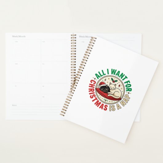 Kerstkat Slaap Vakantie Ontwerp Planner (Display)