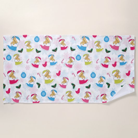 Kerstkat slaapt strandlaken (Voorkant)