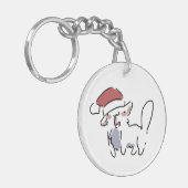 Kerstkat Sleutelhanger (Voorkant Links)