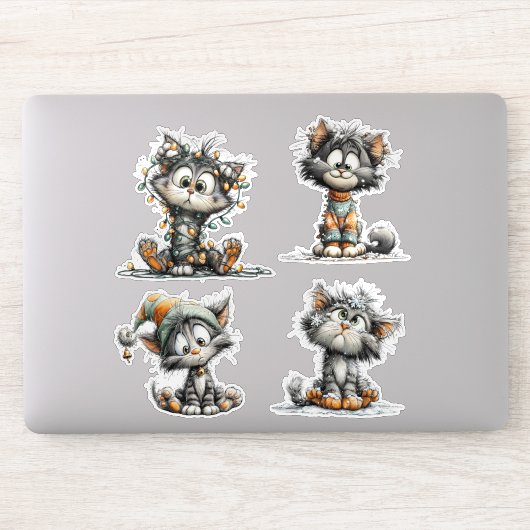 Kerstkat sticker (Computer)