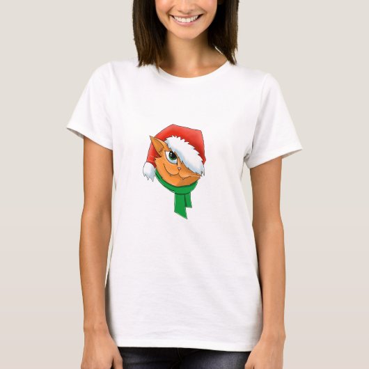 kerstkat t-shirt (Voorkant)