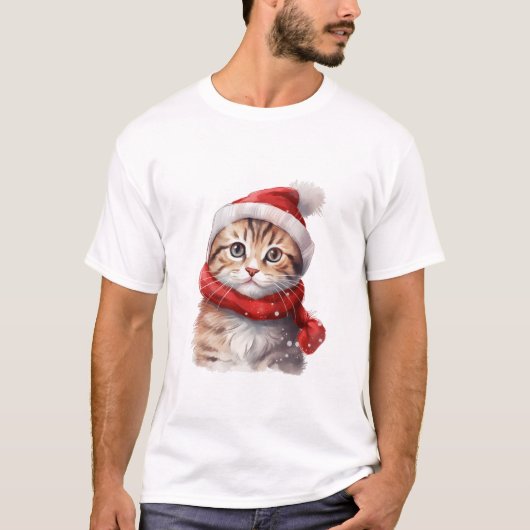kerstkat t-shirt (Voorkant)