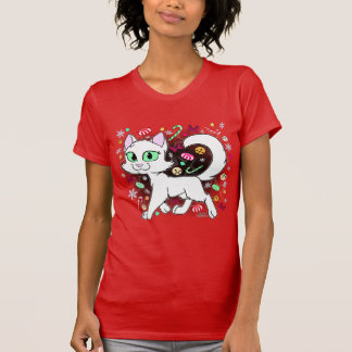 Kerstkat T-shirt (Rood)