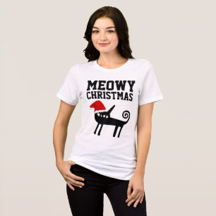 kerstkat T-shirts, MEOWY CHRISTMAS Tri-Blend Shirt