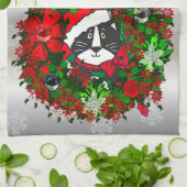 kerstkat theedoek (Gevouwen)