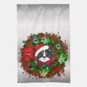 kerstkat theedoek (Verticaal)