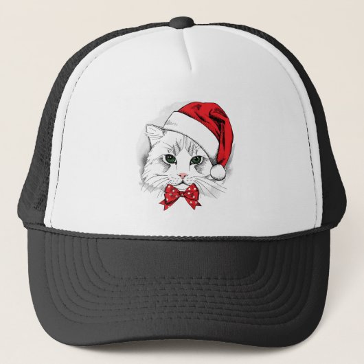 kerstkat trucker pet (Voorkant)