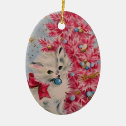  kerstkat uit 1940 keramisch ornament (Voorkant)