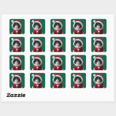 kerstkat vierkante sticker (Vel)