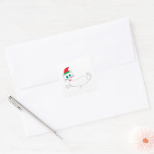 kerstkat vierkante sticker