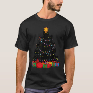 Kerstkat voor mannen, Kerstboom Kat Pijama Heren T-shirt