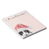kerstkat wenst Meowy Kerstmis Blush Notitieblok (Schuin)
