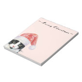 kerstkat wenst Meowy Kerstmis Blush Notitieblok (Gedraaid)