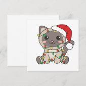 Kerstkat Winter Dieren Katten Kaart (Voorkant / Achterkant)