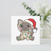 Kerstkat Winter Dieren Katten Kaart (Staand voorkant)