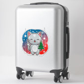 🐱 Kerstkat Winterdecoratie Voor Kattenliefhebbers Sticker (Koffer)