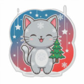 🐱 Kerstkat Winterdecoratie Voor Kattenliefhebbers Sticker (Voorkant)