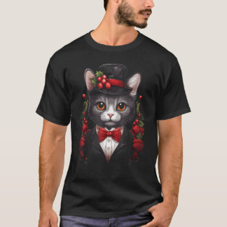 Kerstkat Xmas Vakantie Kitten Katachtig Grappig T-shirt