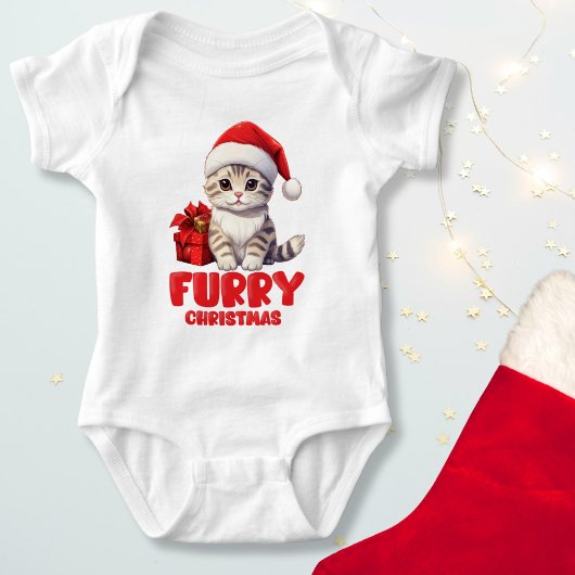 Kerstkatje Baby Romper