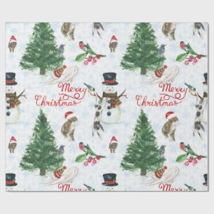 Kerstkatjes en Sneeuwmannen Cadeaupapier
