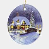 kerstkatoen keramisch ornament (Links)