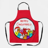 Kerstkatten Apron Schort (Voorkant)