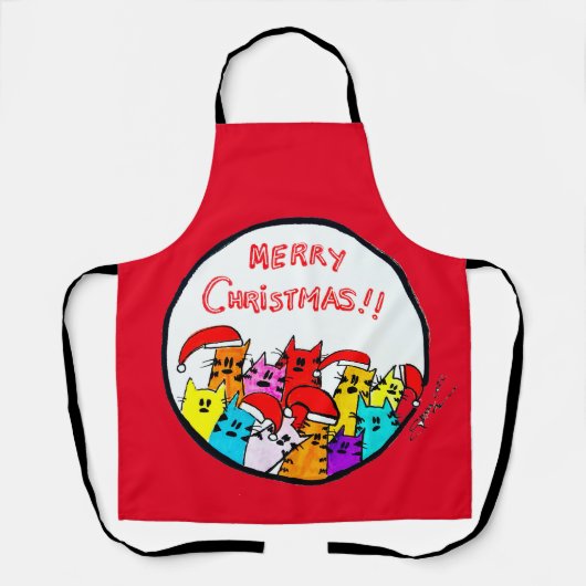 Kerstkatten Apron Schort (Voorkant)
