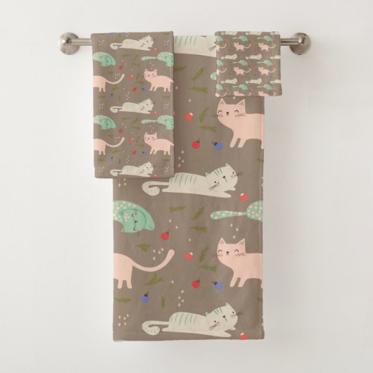 kerstkatten bad handdoek (Insitu)