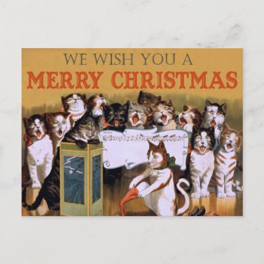 Kerstkatten Briefkaart (Voorkant)