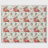 kerstkatten cadeaupapier (Vlak)