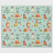 kerstkatten cadeaupapier (Vlak)